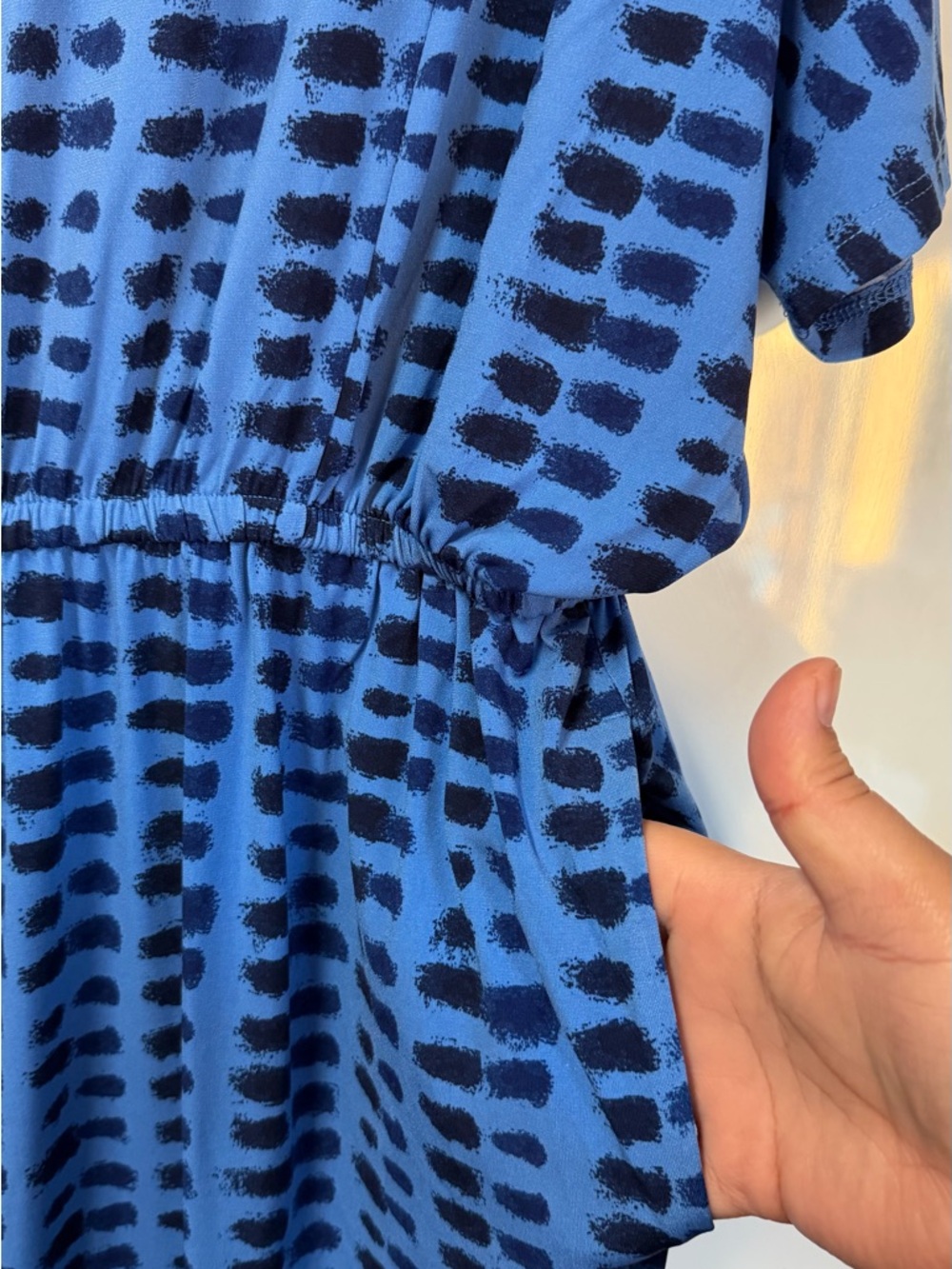 Lane Bryant Blue & Black Printed V-Neck Maxi Dress - Picture 4 of 7